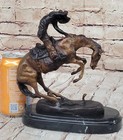 Bronze Sculpture Rattle Snake Spooks A Horse Cowboy Western By Remington Statue