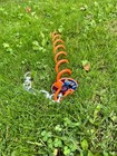 Quick-9 - Dual Swivel Double Dog Tie Out Stake - Up To 425lbs - 16  Heavy Duty D