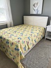  spring       Beautiful Sunny Yellow Vintage Chenille Bedspread Coverlet 88x102