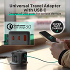 Universal Travel Adapter With Dual Outlet 2usb-c 1usb-a 224 Countries Worldwide