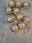  Lot Of 10     22 Mm  Designer  Button  Gold Tone 