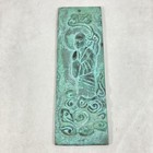 Lot Of 2 Vintage Chinese Bronze Plaques With Praying Man Pattern 5 75 X1 75 Inch