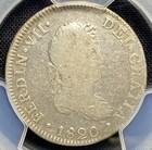 Colonial Peru 1820  King Ferdinand Vii Silver 2 Reales 2r Coin Spain  Pcgs F12