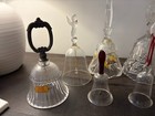 Lot Of 11 Vintage Crystal   Glass Decorative Bells W  Original Clappers