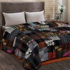 Indian Silk Patchwork Multi Color Kantha Bohemian Kantha King Size Vintage Quilt