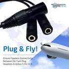 Wirenest Ga Twin Plug To Airbus 5 Pin Xlr Headset Adapter - Dual General   