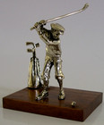 Heavy Italian Sterling Silver Golfer Desk Figure C1970 Golfing
