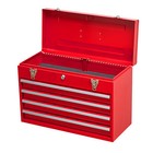 Portable 4 Drawers Tool Chest Metal Tool Storage Cabinet Tool Box Organizer Red