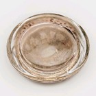 Vintage Pavilion Of Paris  Souvenir Paperweight Glass Brass With Porcelain Cameo