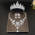 Women Crystal Necklace Earring Rhinestone Statement Wedding Jewelry Set Bridal