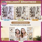 7 Drawers Vanity Desk Set With Large 10 Led Lighted Mirror Bedroom Makeup Table