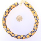 Ghana Handmade Recycled Glass Yellow Polka Dot African Trade Beads-ghana 