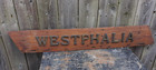 Antique Nautical Ships Bow Or Stern Sign Brass Or Bronze On Wood