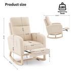 Modern Nursery Rocking Chair  Teddy Upholstered Rocking Chair With Footrest     