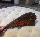 Vtg Indian Motorcycle Wooden Sign Made In Usa Mancave Bar Garage 15 Inches Wood