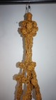 Vtg 1970s Knobby Ball Brown Jute Macrame Plant Hanger Only 42  Long Up To 8  Pot