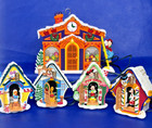 Vtg Mr Christmas Disney Mickey s Clock Shop Main House   4 Houses See Video