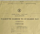 Vintage 1964 Falmouth Harbor To Buzzards Bay Nautical Map Chart - 42    X 36   