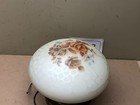 Vintage Mid Century Ceiling Light Fixture Milk Glass Country Flowers Globe Shade
