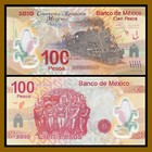 Mexico 100 200 Pesos  2 Pcs Matching Set  In Folder  2010 Serie A  Prefix A  Unc