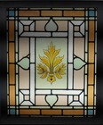 Pretty Painted Midsize Old English Leaded Stained Glass Window 20 3 4 x 24 3 4 