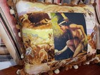 Vtg Native American Indian Maiden Advertising Art Pillow White Lilly Handmade