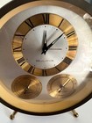 Vintage Bulova Weather Station Wind Up Alarm Clock Hygrometer Temperature Works