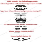16pc For Accord 2018-2020 Chrome Grille Molding Fog Light Bezel Headlamp Bracket