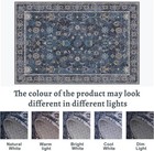 Washable Runner Rug For Hallway Non Slip  2x5 Blue Floral Vintage Runner Rugs