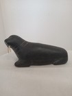 Vintage Hand Carved Eskimo Inuit Soapstone Walrus W  Tusks Signed A  Elese