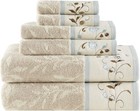 Madison Park Serene 100  Cotton Bath Towel Set Luxurious Floral Decorative Towel