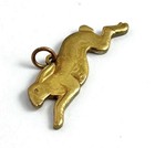 Vintage Rabbit Charm Necklace Pendant Running Rabbit Bunny Brass Jewelry