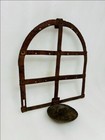 Vintage Iron Wall Hanging Oil Lamp Old Hand Forged Worship Oil Lamp Collectible