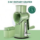 Susteas Rotary Cheese Grater With 5 Blades   Storage Box Sleek Vegetable Shredde