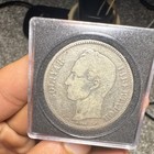 1901 Venezuela 5 Bolivares Silver Coin 0 900  Lowest Mintage