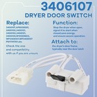 Dryer Door Switch 3406109 Fits Whirlpool Kenmore Sears Maytag Roper Estate