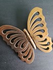 Vintage Mid Century Set Of Three Gold Hinged Butterflies Wall Hanging Decor