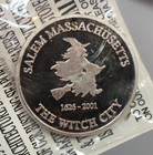Salem Massachusetts   375th Anniversary 1oz Silver Medal   The Witch City   2001