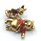Disney Piglet Pin The Tail On Winnie The Pooh Gold Tone Enamel Brooch Pin