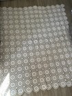 Vintage Handmade Crochet Lace Tablecloth Ecru Floral Motif 81x81 Square