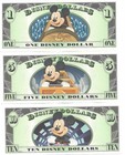 Disney Dollars Disneyland Splash  1 Thunder  5   Space  10 Mountains A 2014 Mint