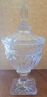Vintage Shannon By Godinger Brandon Lead Crystal Urn With Lid  Footed Candy Dish