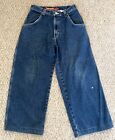Vintage Y2k 32x30 Blue Denim Jnco Red Tribal Crown Baggy Jeans Wide Leg  read 