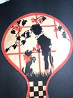 1920 Advertising Fan Sign Art Deco Gurney Ball Treasurer Child   Dog Silhouette