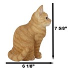 Realistic Adorable Fat Feline Orange Tabby Cat Kitten Sitting Figurine 7 5 h