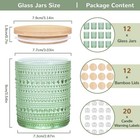 Darjen 12pk 8oz Green Empty Glass Candle Jars W bamboo Lids   Labels For Candle 