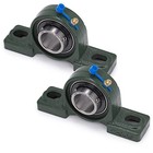 Pillow Block Bearing 1  Bore Chrome Steel Cast Iron 2 Pack Self-aligning