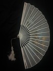 Antique Hand Painted Folding Fan Ladies And Gentlemen