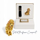 Estee Lauder Petite Poodle Dazzling Gold Solid Perfume Compact 2000 Nib