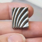 Vintage Swank Silvertone Wave Cufflinks  Heavy Mid-century Modern Brutalist Back